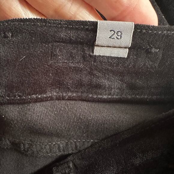 C&H Citizens of Humanity Drew Crop Flare Pants Black Velvet Size 29 Preppy - Picture 8 of 9